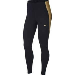 NEW Nike Women's Black and Gold Leggings + Nike Hat